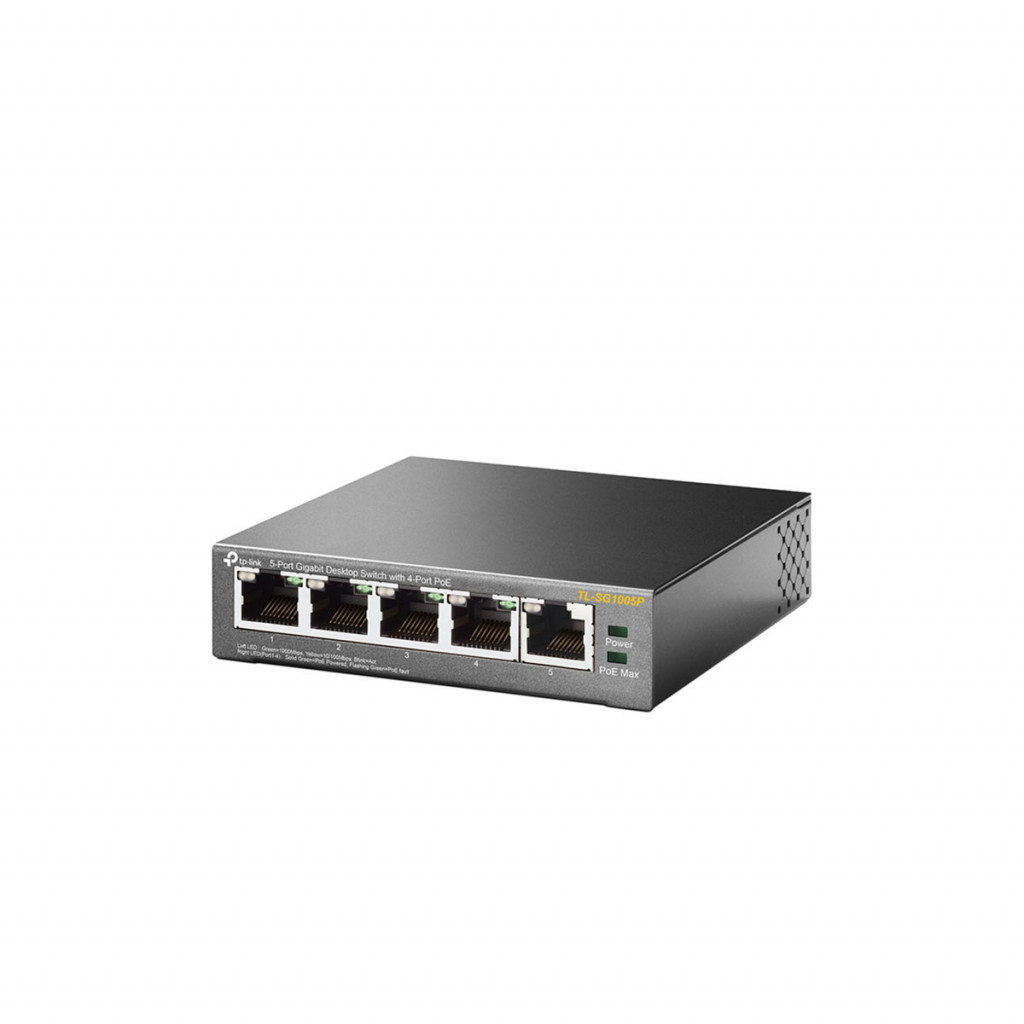 سوئیچ شبکه 5 پورت با 4 پورت PoE تی پی لینک مدل TL-SG1005P